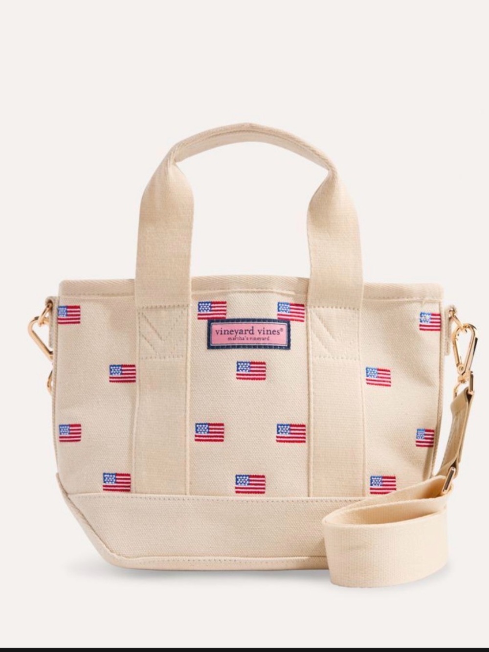 Vineyard Vine’s Embroidered USA Flag Heritage Mini Tote